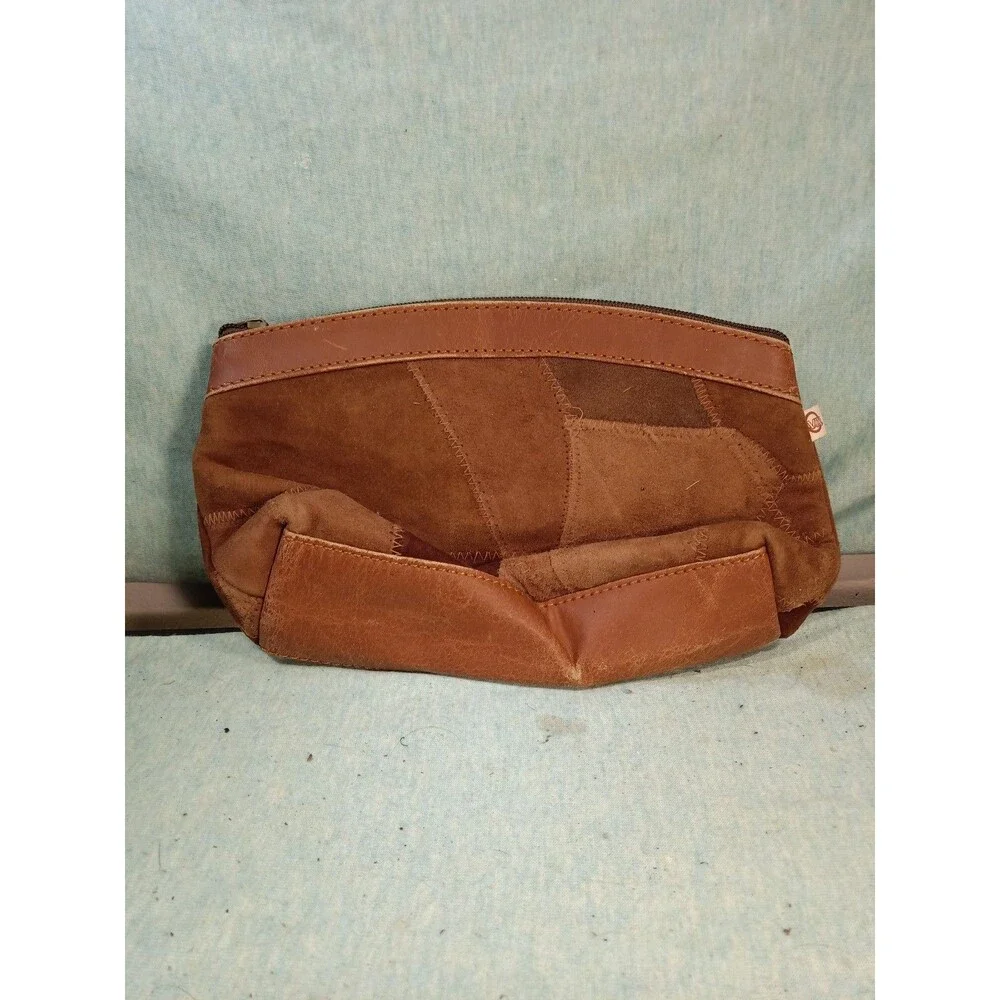 Vaan & Co Leather And Suede Clutch Bag Print Patchwork Purse Small Handbag